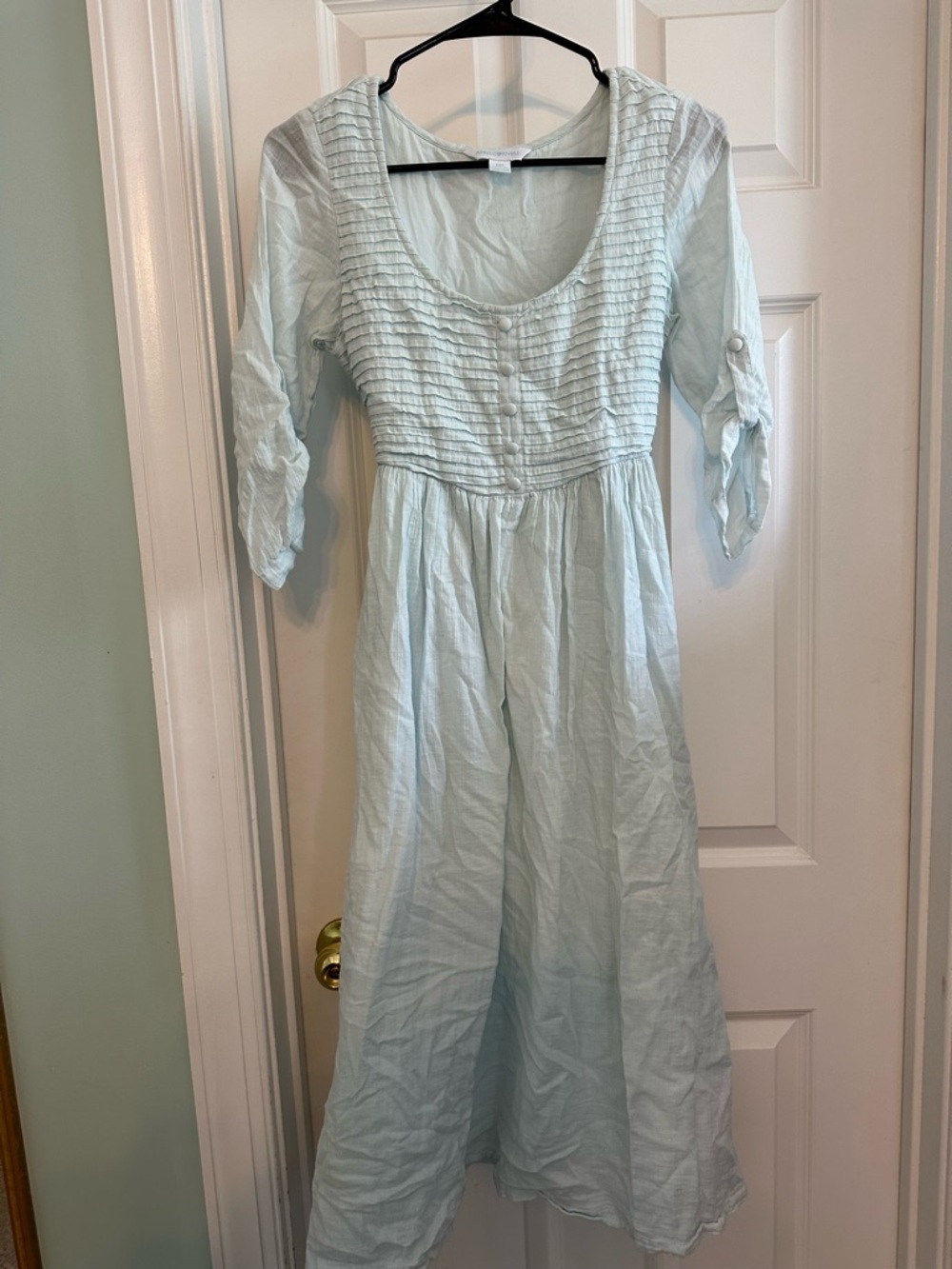 April Cornell pale blue Button-Front Top